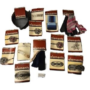 Vintage ELEMENTS Hair Accessories- Clips Hair Ties and Headbands NEW IN PACKAGE